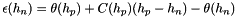 \[ \epsilon(h_n) = \theta(h_p) +C(h_p)(h_p-h_n) - \theta(h_n) \]